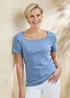 Cotton Traders Bluebell Wrinkle Free Short Sleeve Square Neck Top - 10 Image 2