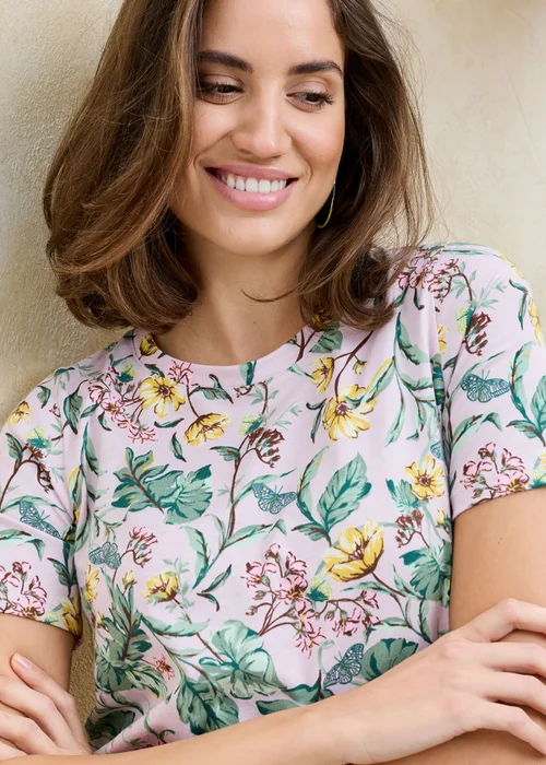 Cotton Traders Pale Rose Short Sleeve Printed T-Shirt - 22 Image 4