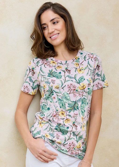Cotton Traders Pale Rose Short Sleeve Printed T-Shirt - 22 Image 2