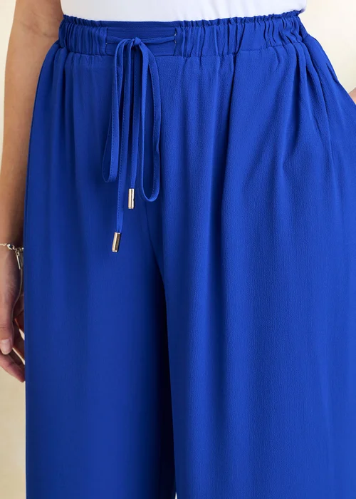 Cotton Traders Bright Cobalt Pull On Drawcord Trousers - 14 Image 4