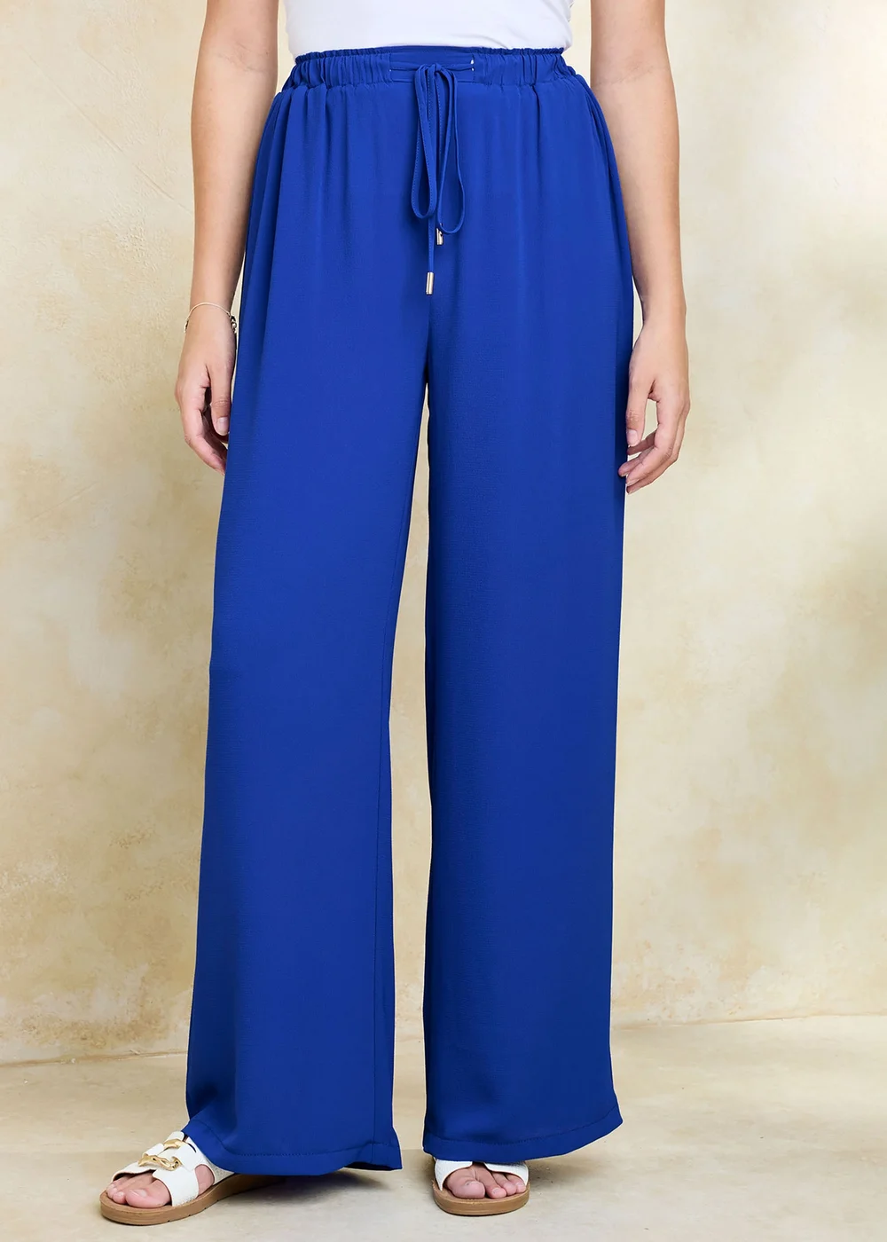 Cotton Traders Bright Cobalt Pull On Drawcord Trousers - 14 Image 2