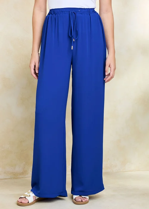 Cotton Traders Bright Cobalt Pull On Drawcord Trousers - 14 Image 2