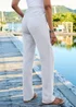 Cotton Traders Dove Grey Premium Pull On Linen Blend Relaxed Fit Trousers - 12/L29 Image 3
