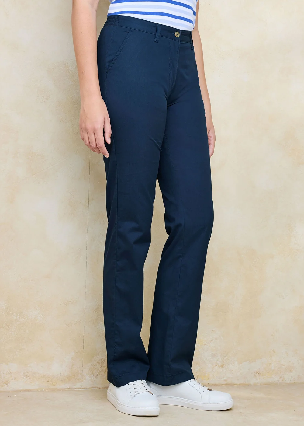 Cotton Traders Navy Everyday Straight Leg Trousers - 8/L29 Image 2