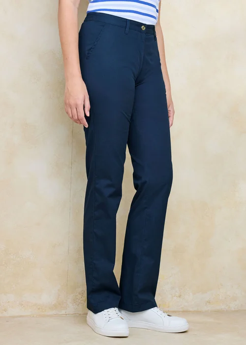 Cotton Traders Navy Everyday Straight Leg Trousers - 8/L29 Image 2