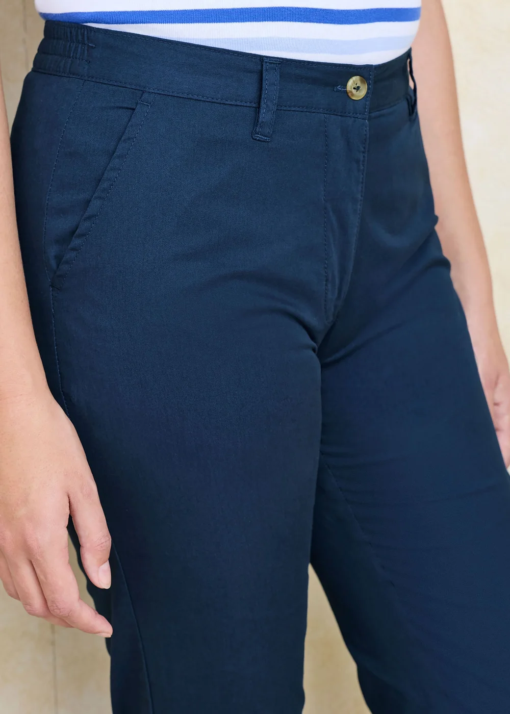 Cotton Traders Navy Everyday Straight Leg Trousers - 8/L29 Image 4