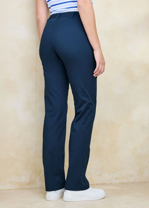 Cotton Traders Navy Everyday Straight Leg Trousers - 8/L29 Image 3