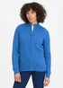 Cotton Traders French Blue Cotton Cable Zip Through Cardigan - XL Image 2