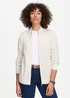 Cotton Traders Ivory Cotton Cable Zip Through Cardigan - S Image 1