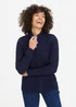 Cotton Traders Ink Cotton Cable Zip Through Cardigan - L Image 1