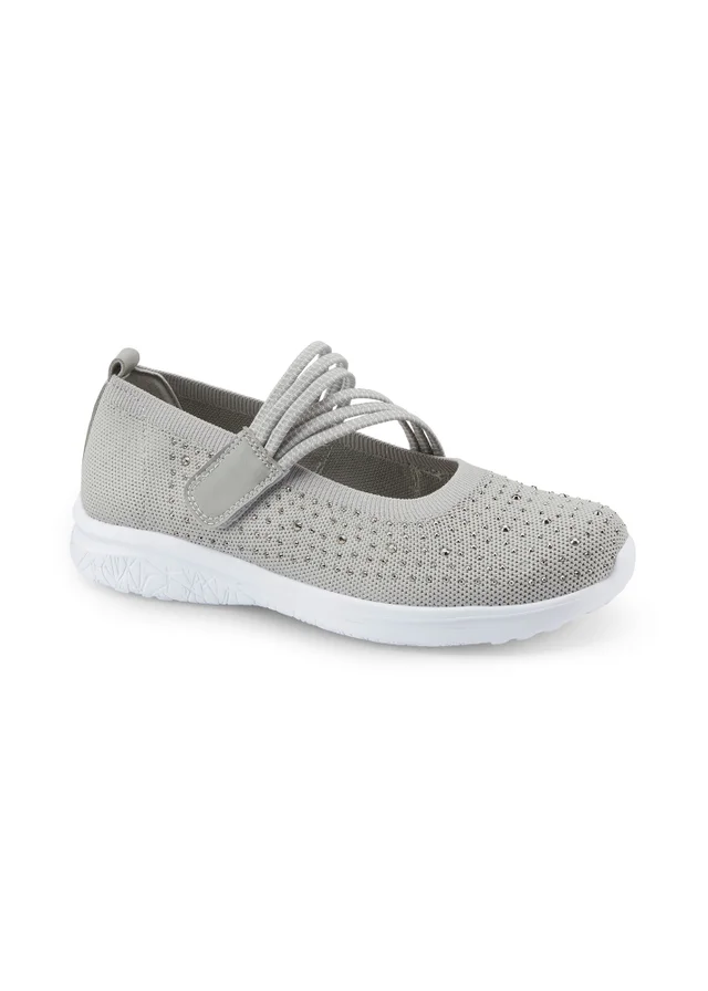 Cotton Traders Grey Memorylite Adjustable Trainers