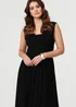 Izabel London Black Sleeveless Scoop Neck Shirred Midi Dress - 8 Image 2