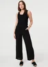 Izabel London Black High Waist Wide Ankle Length Trousers - 14 Image 1
