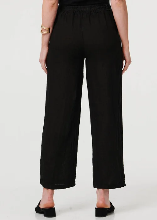 Izabel London Black High Waist Wide Ankle Length Trousers - 14 Image 3