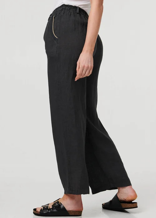Izabel London Grey High Waist Wide Ankle Length Trousers - 8 Image 4