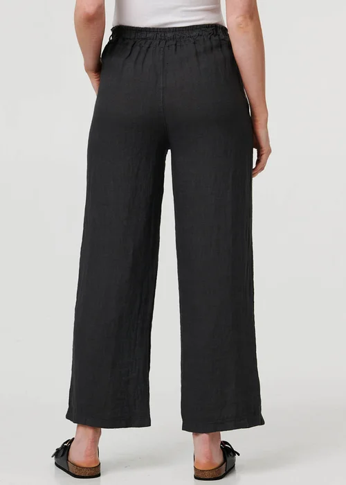 Izabel London Grey High Waist Wide Ankle Length Trousers - 8 Image 3