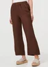 Izabel London Brown High Waist Wide Ankle Length Trousers - 16 Image 2