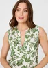 Izabel London Green Leaf Print Knee Length Sleeveless Dress - 8 Image 4