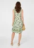 Izabel London Green Leaf Print Knee Length Sleeveless Dress - 8 Image 3