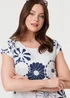 Izabel London White Floral Cap Sleeve Shift Short Dress - 16 Image 4