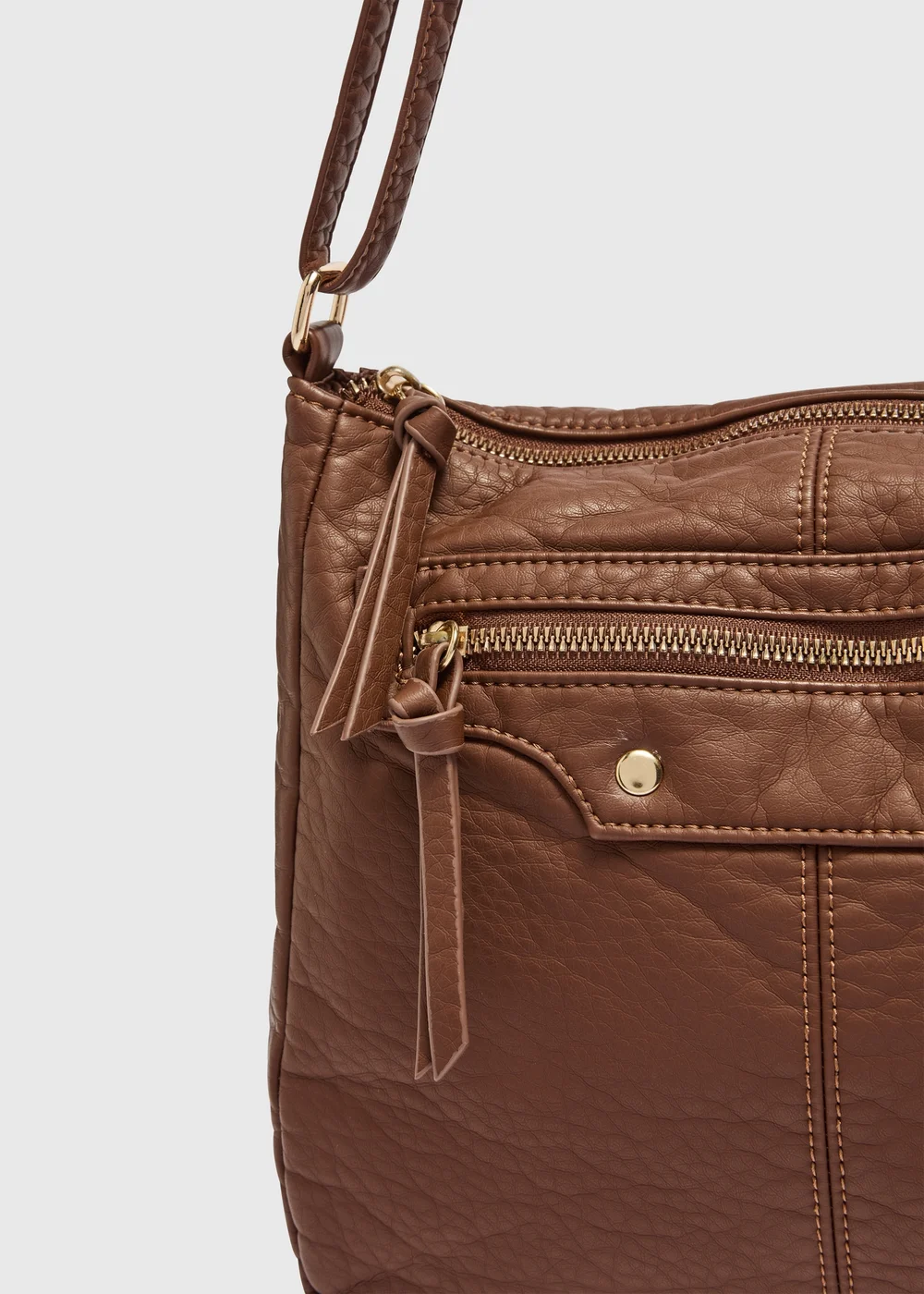 Tan PU Messenger Bag - One Size Image 2