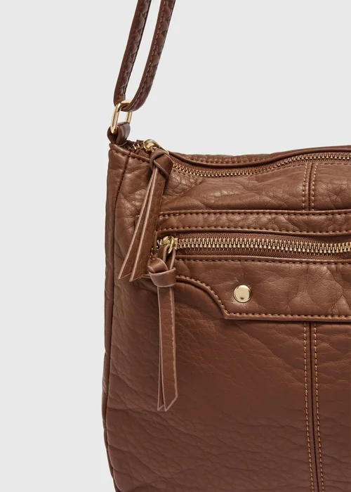 Tan PU Messenger Bag - One Size Image 2