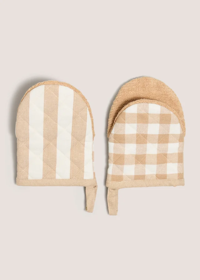 Yellow Checked & Striped Pot Grabbers