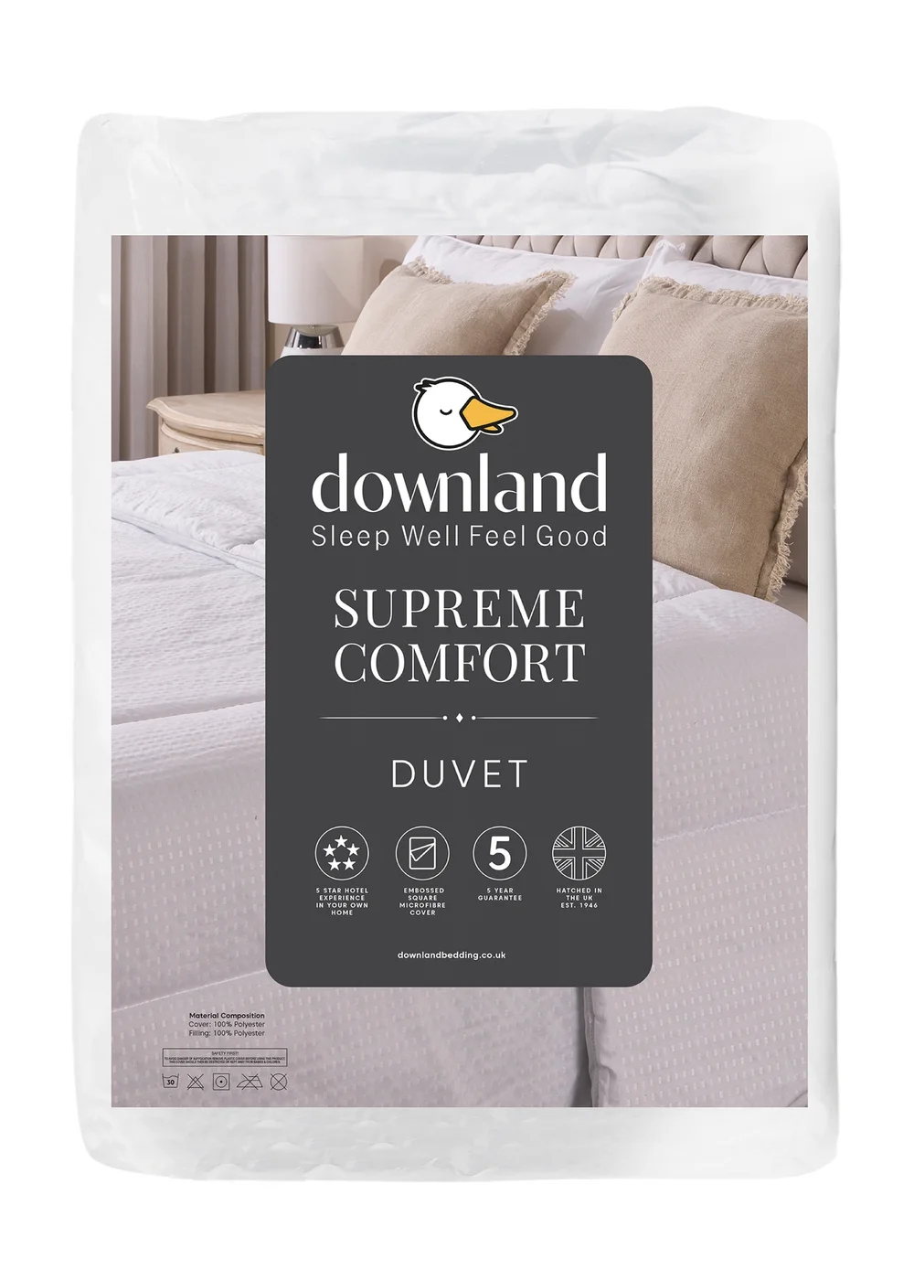 Downland White Supreme Comfort Duvet - Single Image 1