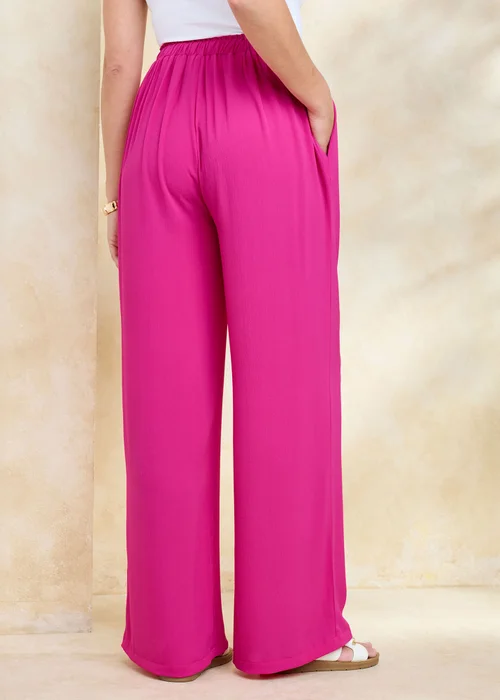 Cotton Traders Pull On Fuchsia Drawcord Trousers - 18 Image 3