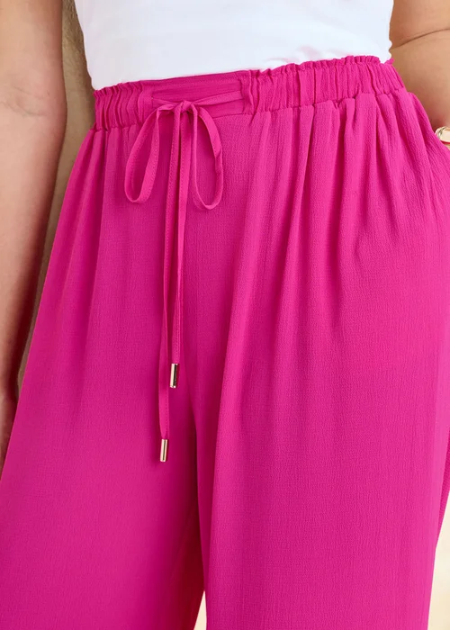 Cotton Traders Pull On Fuchsia Drawcord Trousers - 18 Image 4