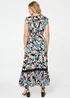 Izabel London Black Floral Lace Trim Cap Sleeve Maxi Dress - 16 Image 3