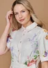 Izabel London Beige Floral 1/2 Sleeve Tie Waist Midi Dress - 10 Image 4