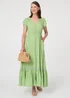 Izabel London Khaki Button Front Maxi Dress with Pockets - 16 Image 1