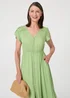 Izabel London Khaki Button Front Maxi Dress with Pockets - 16 Image 2