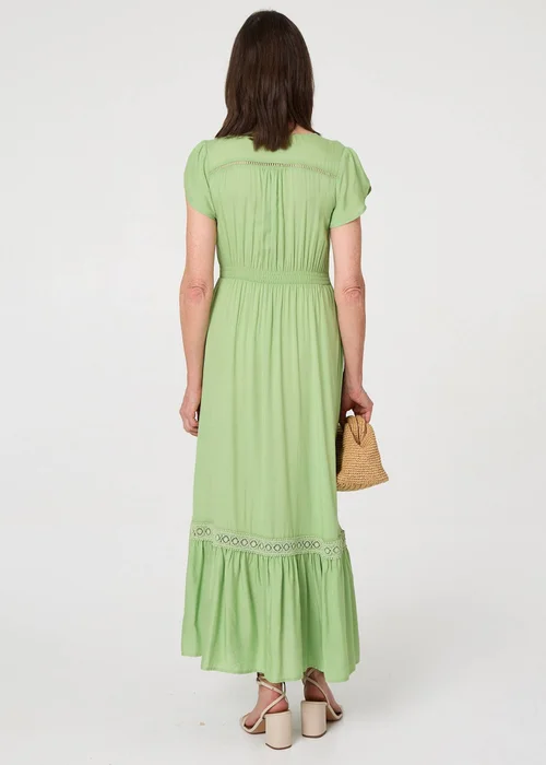 Izabel London Khaki Button Front Maxi Dress with Pockets - 16 Image 3