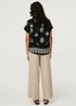 Izabel London Black Printed Short Sleeve Relaxed Shirt - 14 Image 3