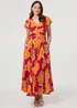 Izabel London Pink Floral Cap Sleeve Relaxed Maxi Dress - 18 Image 1