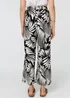 Izabel London Black Abstract Print High Waist Wide Trousers - 16 Image 3