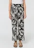 Izabel London Black Abstract Print High Waist Wide Trousers - 16 Image 2