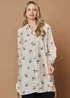 Izabel London Multi Beige Floral Long Sleeve Casual Longline Shirt - 10 Image 2