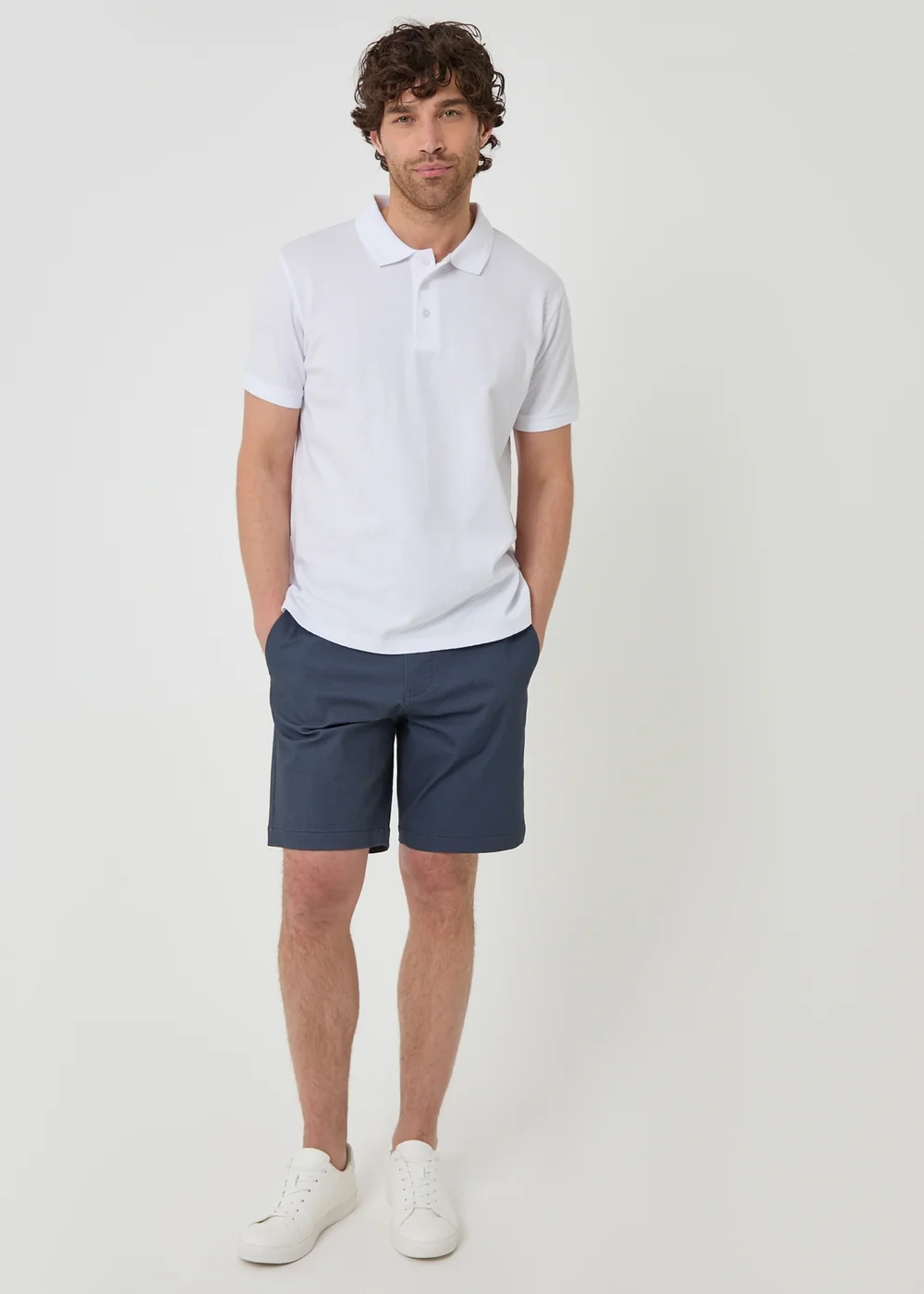Threadbare White Textured Cotton Polo Shirt - XL Image 3