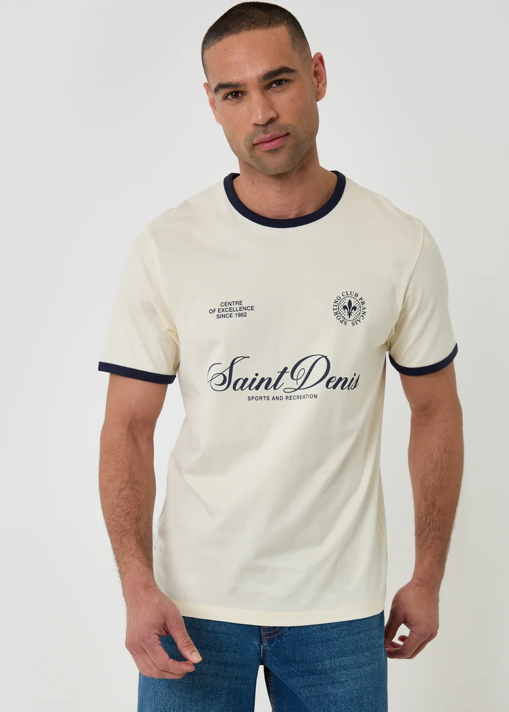 Threadbare Navy 2-Pack Cotton Graphic Print Ringer T-Shirts - 2XL Image 2