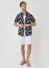 Threadbare Black Plant Print Cotton Short Sleeve Shirt - 2XL Image 3