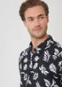 Threadbare Black Plant Print Cotton Short Sleeve Shirt - 2XL Image 4