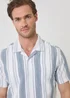 Threadbare Blue Stripe Knitted Short Sleeve Shirt - L Image 4