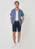 Threadbare Blue Stripe Knitted Cotton Blend Short Sleeve Shirt - XL Image 5