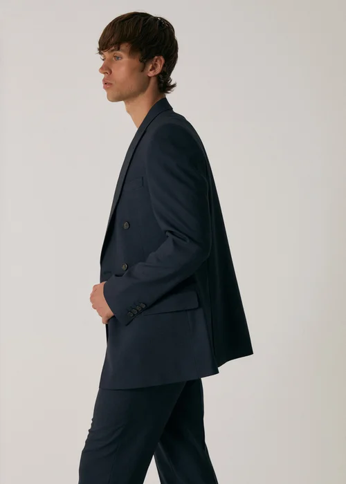 Threadbare Navy Regular Fit Double Breasted Blazer - 46 Chest R Image 4