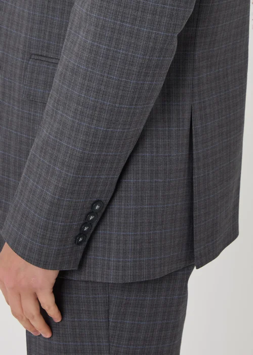 Threadbare Grey Regular Fit Cotton Rich Check Blazer - 38 Chest R Image 5