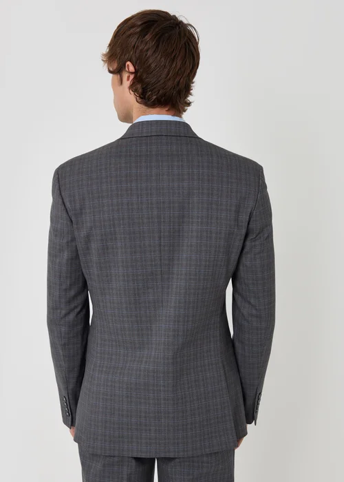 Threadbare Grey Regular Fit Cotton Rich Check Blazer - 38 Chest R Image 2