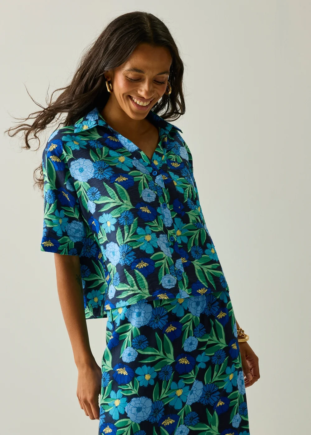 Regatta Sonic Blue Botanical Daisy Lanikai Lightweight Shirt - 14 Image 1